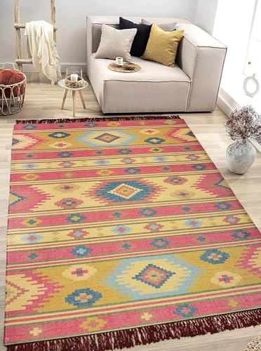 Image of Printed Rug Soft Floor Carpets with Anti Slip Backing for Living Room | Bedroom | Kids Room (Rust, 4x6 Feet)