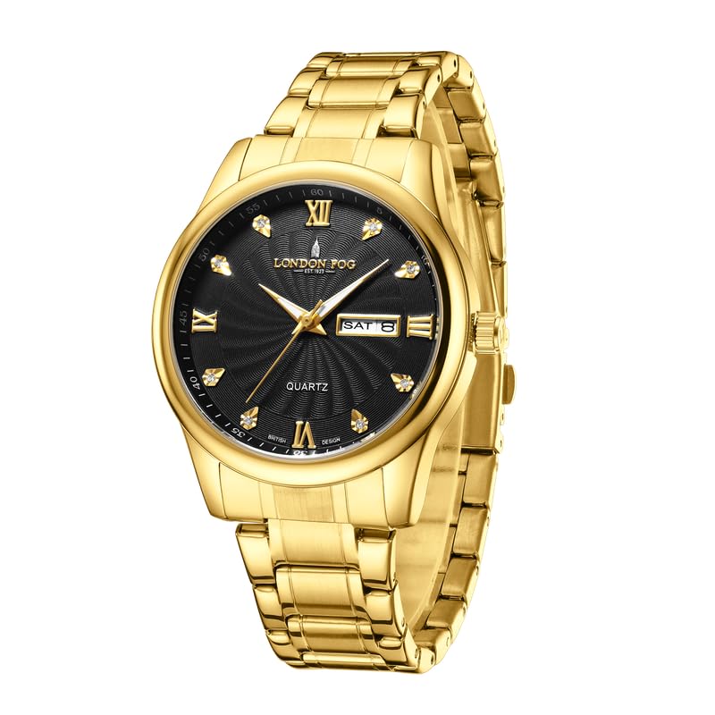 Image of London Fog Carnaby Collection Analog Watch for Men with Round Dial, Day & Date Display, Quartz Movement, Stainless Steel Strap & Water Resistant