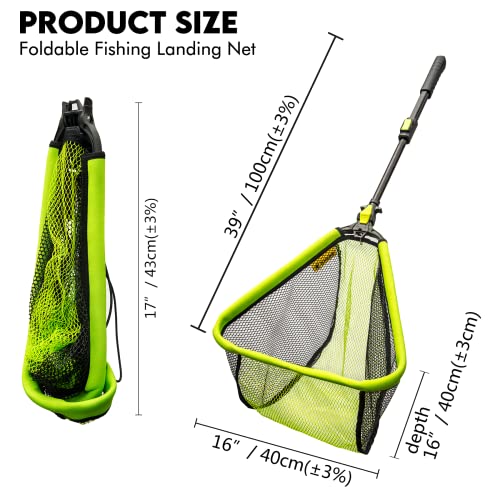 Black Paw Floating Fishing Net - Telescopic, Foldable, Rubber Coated Landing Net With Neoprene Foam Edging, Aerospace-Grade Aluminum, Easy Catch & Release Of Fly, Salmon, Bass #TOP1