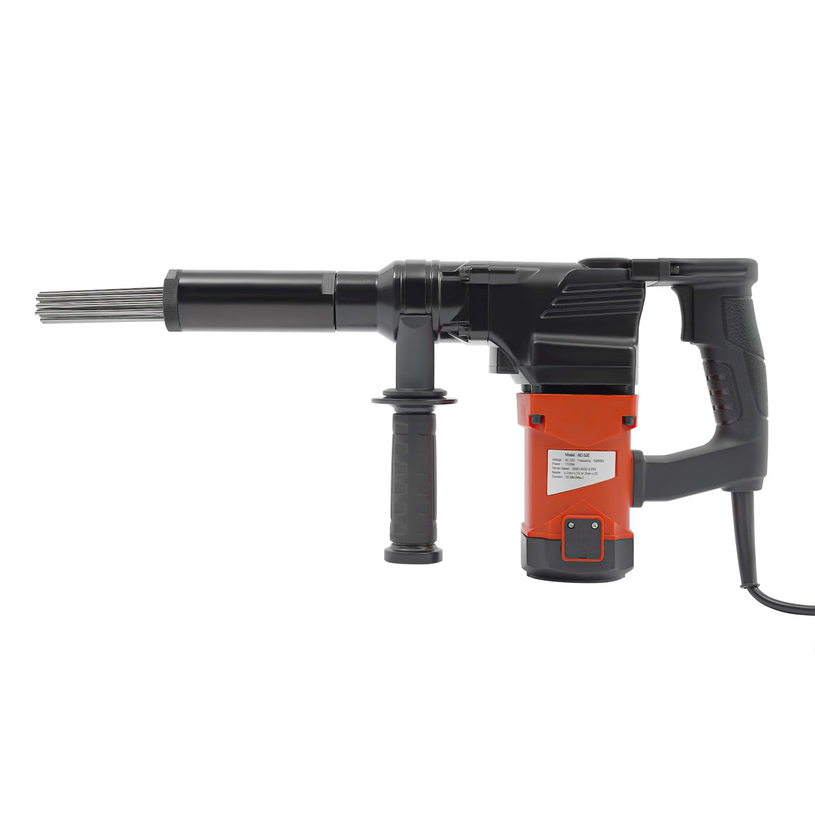 Nadelentroster Elektrisch Rost Entfernung Werkzeug, 1100W Handgerät Entrostierpistole Pistolengriff Nadel Scaler 360° drehbaren Hilfsgriff, Max Dauer 30 Min