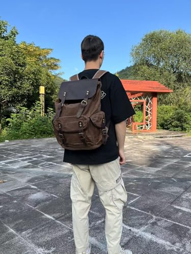 Lmagice Waxed Canvas Leather Rucksack