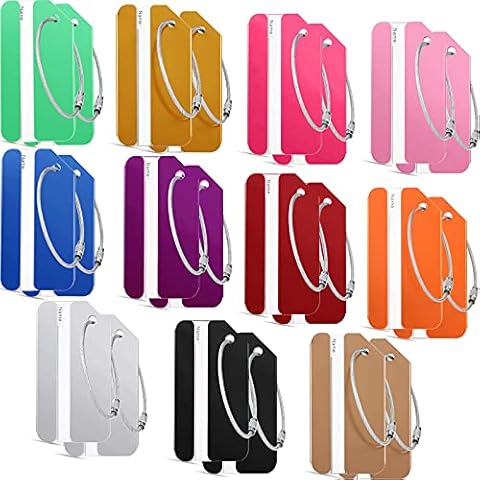 Weewooday 22 Pieces Metal Luggage Tags Cover