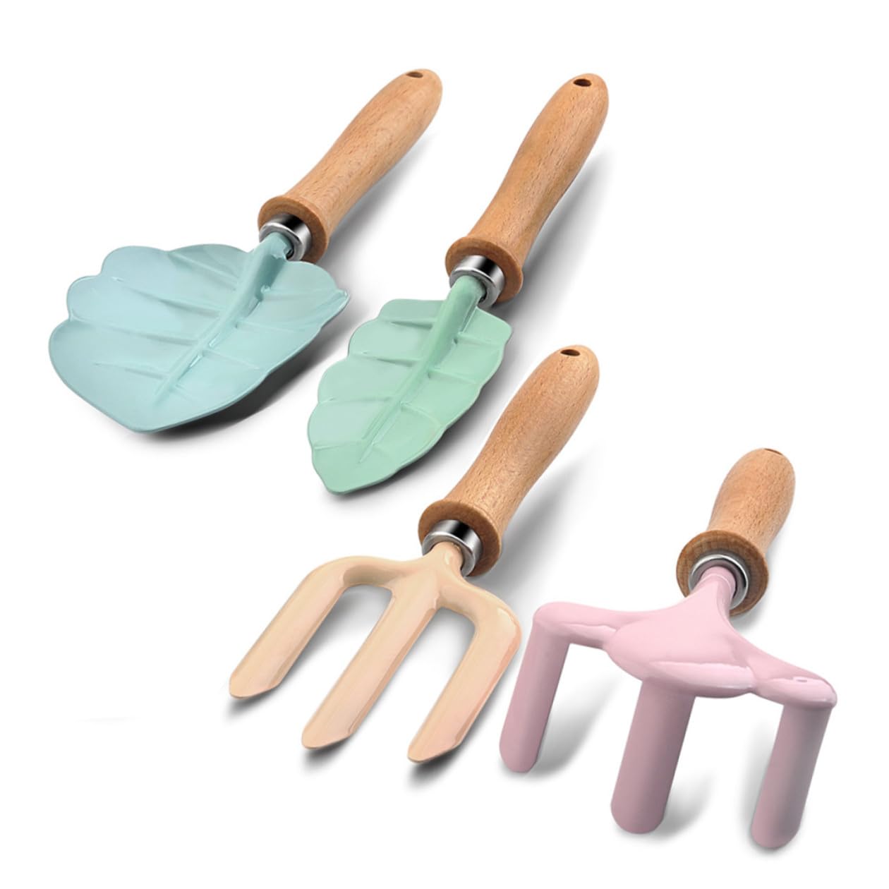 Juego de Herramientas de Jardinería Ligero para Niños Materiales de Madera y Plástico Pala, Rastrillo y Tenedor Jugar al Aire Libre