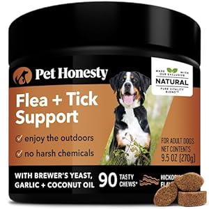 Pet-Honesty-Flea-Tick-Support-Supplement-Flea-and-Tick-Soft-Chew-for-Dogs-No-Harsh-Chemicals-Natural-Way-to-Enjoy-The-Outdoors-Hickory-Bacon-90-Count