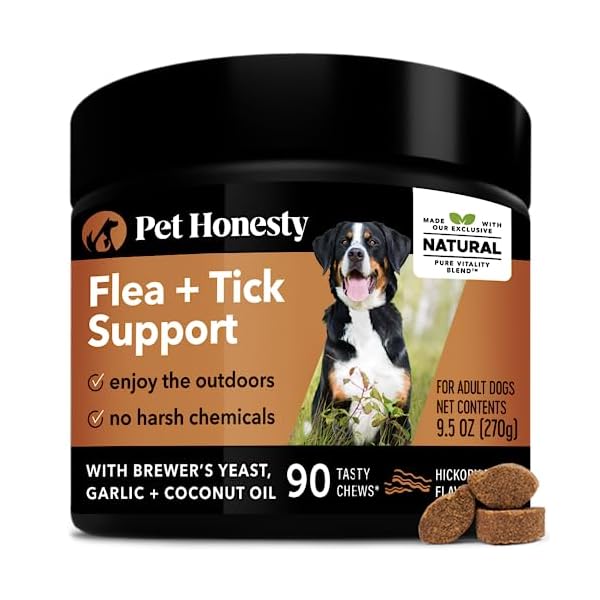 Pet-Honesty-Flea-Tick-Support-Supplement-Flea-and-Tick-Soft-Chew-for-Dogs-No-Harsh-Chemicals-Natural-Way-to-Enjoy-The-Outdoors-Hickory-Bacon-90-Count Pet-Honesty-Flea-Tick-Support-Supplement-Flea-and-Tick-Soft-Chew-for-Dogs-No-Harsh-Chemicals-Natural-Way-to-Enjoy-The-Outdoors-Hickory-Bacon-90-Count
