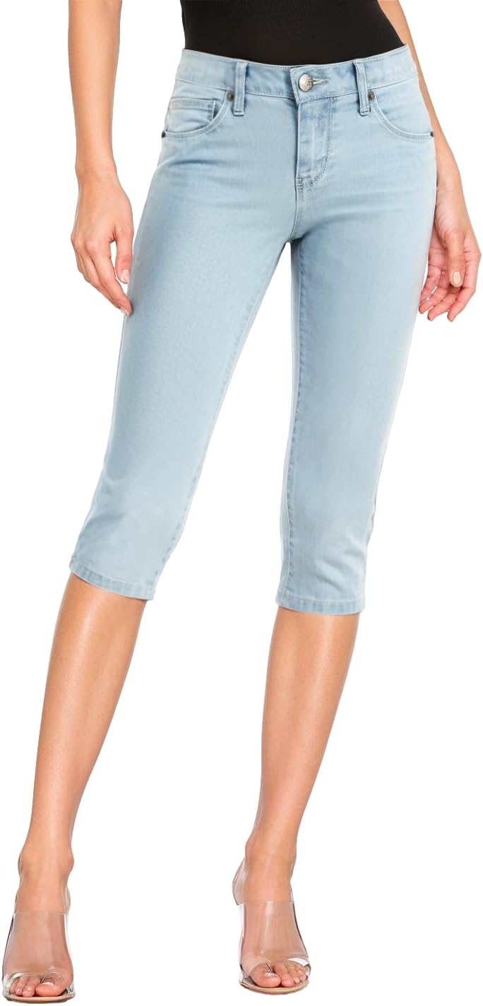 Hybrid & Company Women's Butt Lift Super Comfy Stretch Denim Capri Short Jeans - Image 2
