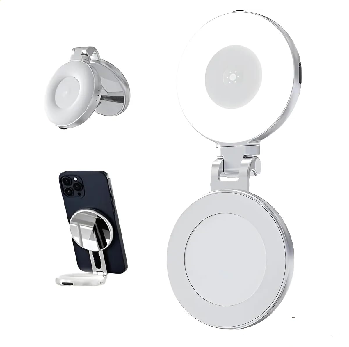 Magnetic Phone Beauty Selfie Light, 360° LED Ring Fill Light with Mirror, USB Rechargeable, for Selfies, Photography, Video Calls-image-20