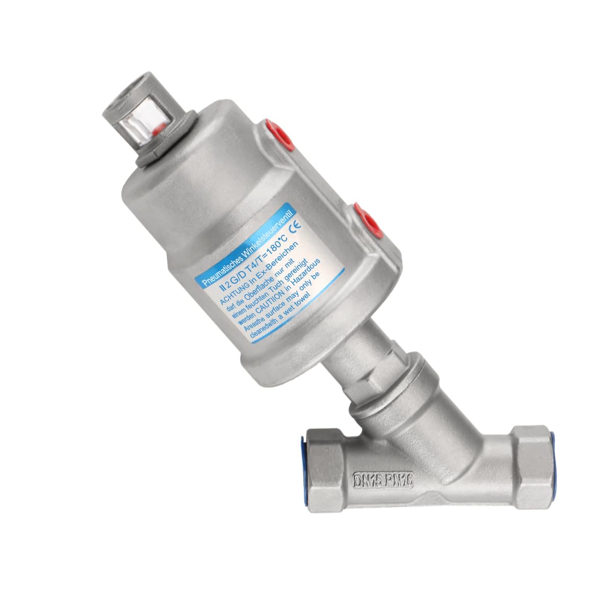 Valve de siège d'angle pneumatique régulant la vapeur haute pression avec filetage femelle 1/2"
