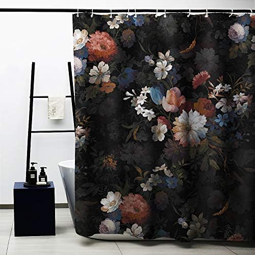 Obal Shower Curtain, Leopards In Jungle Black Background Bathroom Curtains Water Resistant Mould Resistant Polyester Heavy Weight Home Accessories Set With Curtain Hooks Washable, (71 in X 71 in)
