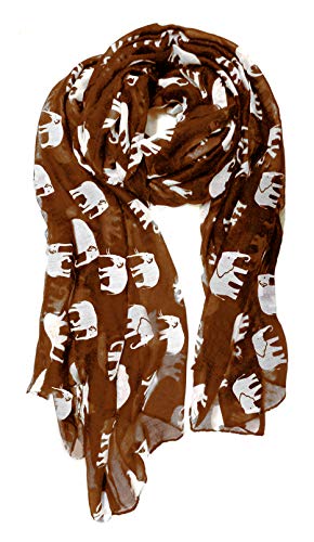 V28 Gorgeous Blue Elephant Print Long & Soft Scarf Shawl/Wrap - Large (Brown) #TOP11