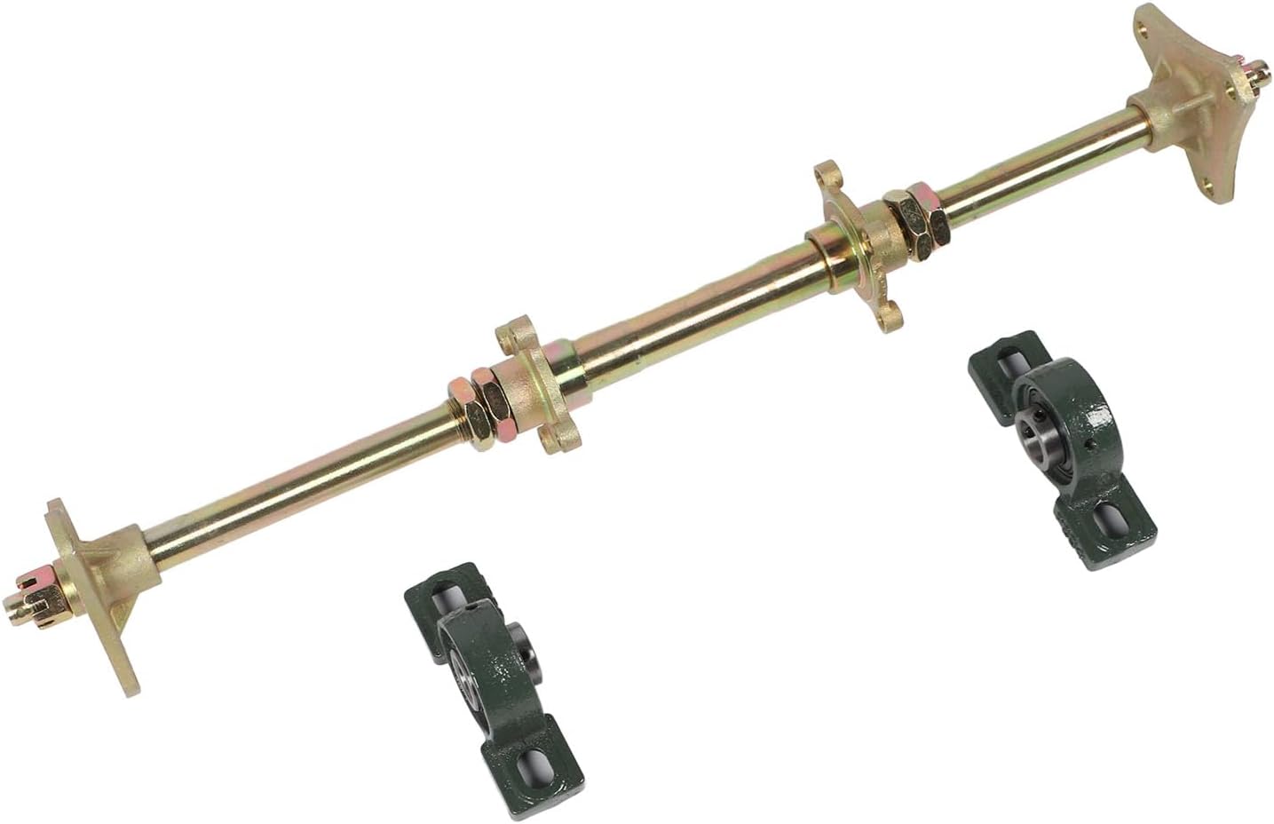 Acouto 24inch Heavy Duty Rear Axle Shaft Kit Metal Hubs Fixing Mounts Set for ATVs Quads, DIY Kart Upgrades