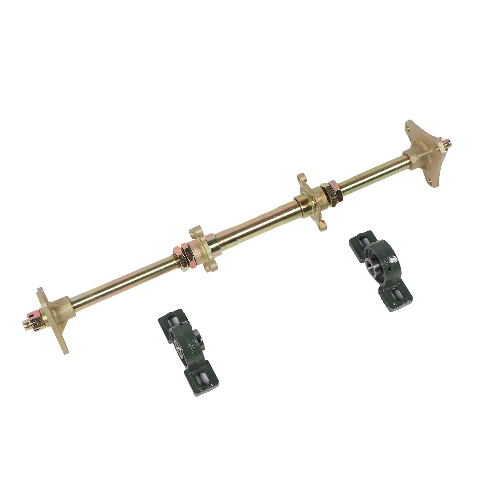 Eje de Rueda Trasera 24 Pulgadas Kit Completo Bridas Metal Alta Resistencia para Quads 50-150cc Triciclos