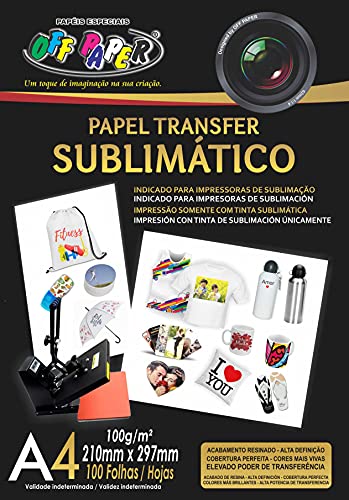 Papel Transfer Sublimático A4 100G, OFF PAPER, Pacote com 100 folhas