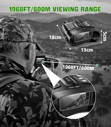 Sovonix Night Vision Goggles 4K 48MP, 10000mAh Rechargeable 8X Digital Zoom 7-Level IR Night Vision Binoculars Vista 600m can Save Photo and Video for Camping and Surveillance with 32GB Card - Image 4