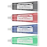 Dr. Bronner’s All-One Toothpaste 4 Pack Variety – (Peppermint, Spearmint, Cinnamon, Anise, 5oz Each) – 70% Organic Ingredients, SLS Free Toothpaste, Fluoride Free, Natural, Vegan, for Sensitive Teeth