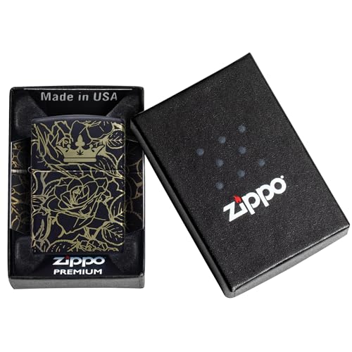 Encendedor Zippo Queen of Bud diseño rosas negro mate miniatura 6