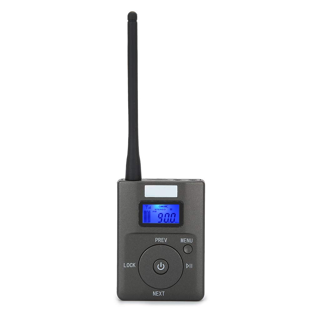 Socobeta Mini Adaptador de Audio Transmisor inalámbrico portátil Adaptador de transmisión de Radio estéreo con función de retroiluminación de Antena Pantalla LCD Puertos auxiliares de 3,5 mm