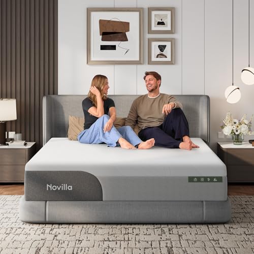 Novilla 14 Inch King Size Mattress, Gel King Memory Foam Mattress in a Box with Cool-Touch Nylon Cover for Cooling Night Sleep, Pain Relief & Spinal Support with Comfort Foam, CertiPUR-US Certified