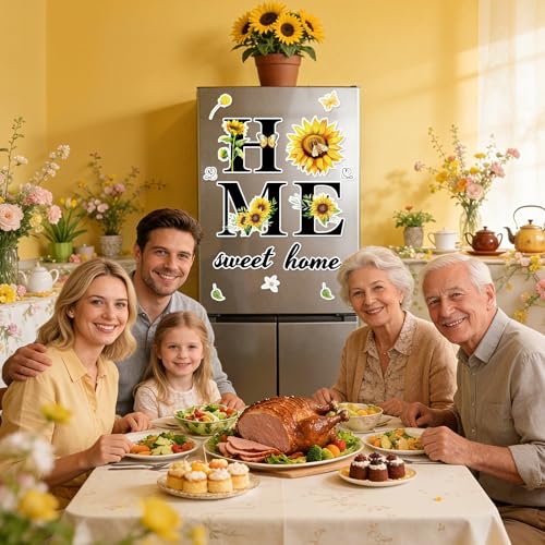 Imán decorativo girasol para refrigerador y lavavajillas miniatura 6