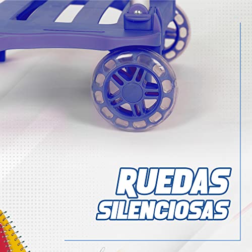 Devesa Carro para Mochila Escolar - Fucsia - Aluminio Resistente y Plegable, Ligero y Estable, con Diseño Ergonómico para Evitar Dolor de Espalda, Compatible con Mochilas de Gran Capacidad - imagen 5