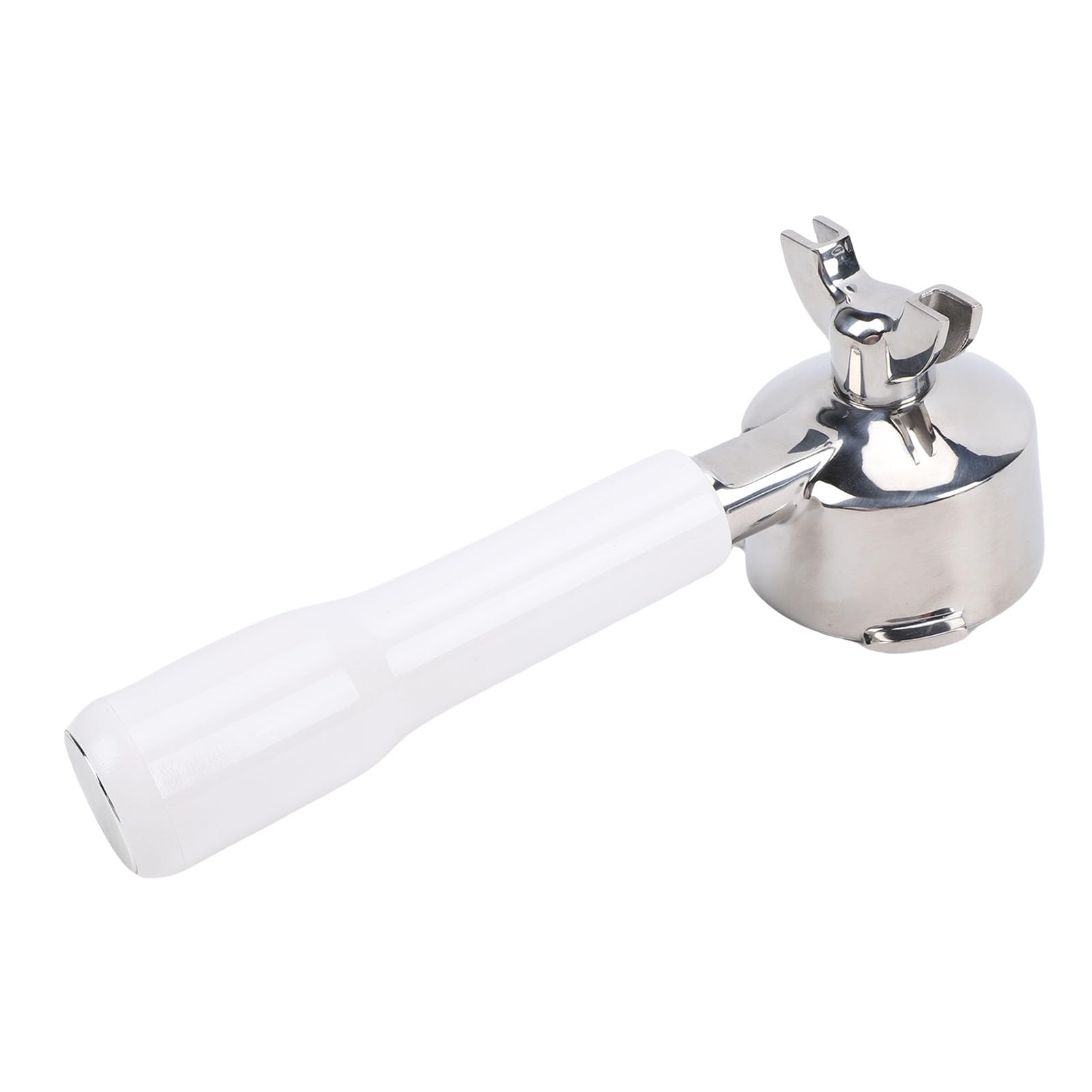 Aramox Portafiltro de café, Portafiltro sin Fondo con Agarre Ergonómico de Acero Inoxidable con 3 Boquillas para Baristas Domésticos y Máquinas de café Expreso (WHITE)