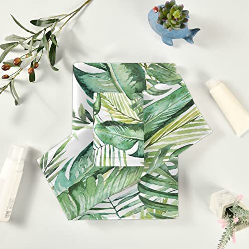 Hatesah BATHTOWELSET0331_CHILD10 Bath Towels Set Soft Highly Absorbent Spring Green Tropical Palm Fern Leaves Decorative Towel Set 3 Piece,1 Bath Towel,1 Hand Towel,1 Washcloth,Luxury Towels thumb #5