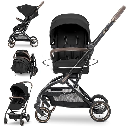 Poussette compacte MAKAYA rotative 360° Noir - Lorelli