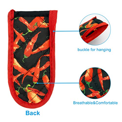 Evoio Hot Handle Covers, Cast Iron Skillet Handle Covers, Pot Pan Handle Covers, Heat Resistant Pot Pan Skillet Handle Holder Sleeves Mitt For Kitchen, Bbq And Baking Cookware ( 2-Pack Red Pepper) #TOP1