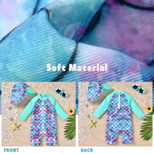 3-6 Months Infant Baby Girls One Piece Long Sleeve Swimsuit Mermaid Bathing Suit Scale Swimwear Beach Wear #TOP4