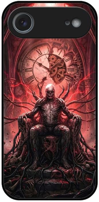 Leeon Printed Case for iPhone 17 Air | HD Print of Vecna on The Throne | Metal Back + Soft TPU Edges | 360° Full Protection Case