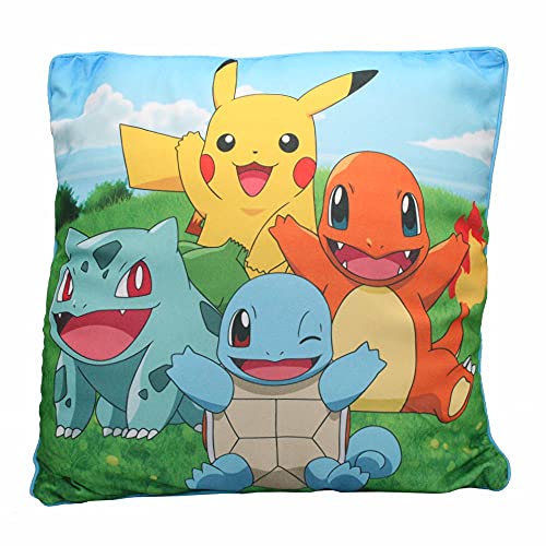 Pokemon Equipo Inicial | Almohada | 40 x 40 cm Niños Cojín Decoracion