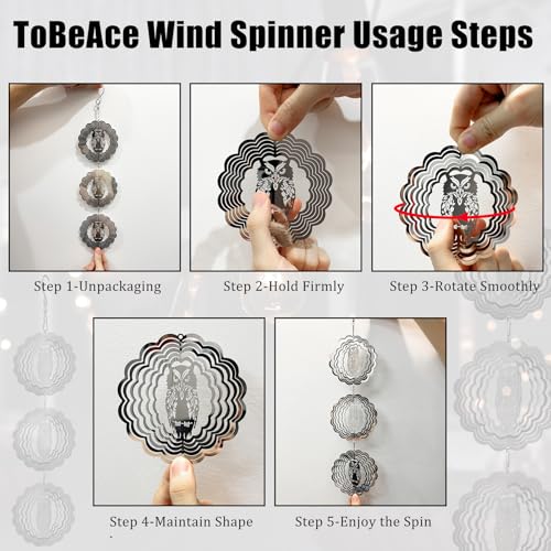 Image of Owl Bird Deterrents for Outside,3D Stainless Steel Wind Spinners Outdoor Decor,Reflective Bird Scare Discs Set,Shiny Bird Reflectors to Keep Woodpecker Pigeon Away from House Patio Yard Porch