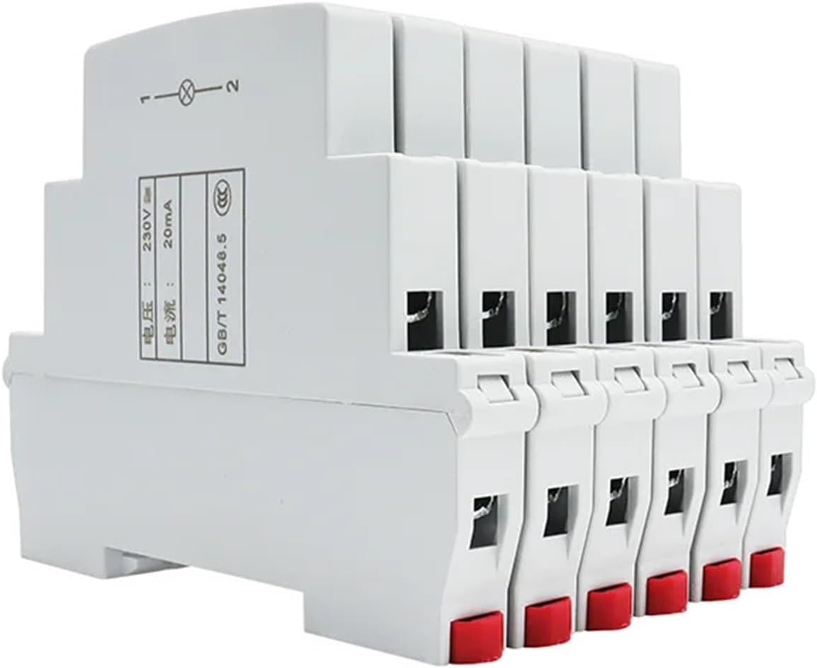LED 1PC Din Rail Mount Pilot Lamp Modular 220V 24V VAC/DC Signal Light Indicating Red Green Blue(220V Green)