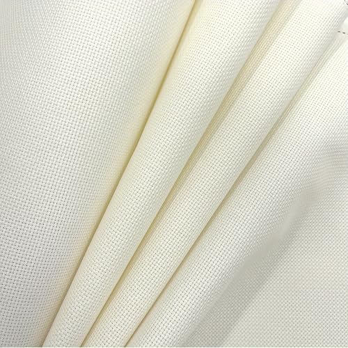 Image of 14CT Aida Cloth - 30x35 Inch Cross Stitch Fabric for Embroidery, Pre-Cut Needlework Material, Acid-Free, Durable Weave(Beige)
