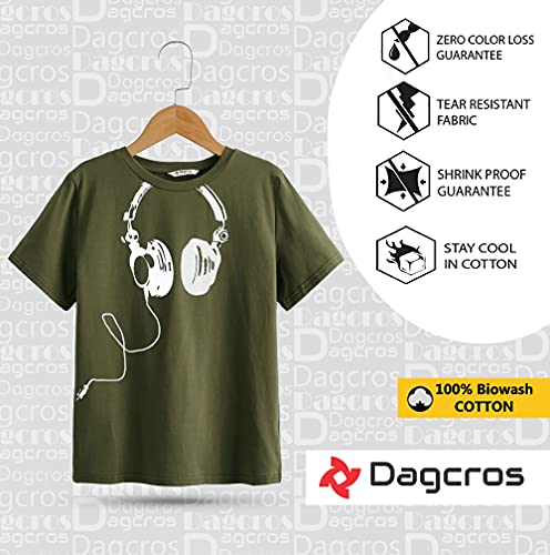 Image of Dagcros Boy's Half Sleeve Round Neck Cotton T-Shirts, Pack of 2 BD-1+11