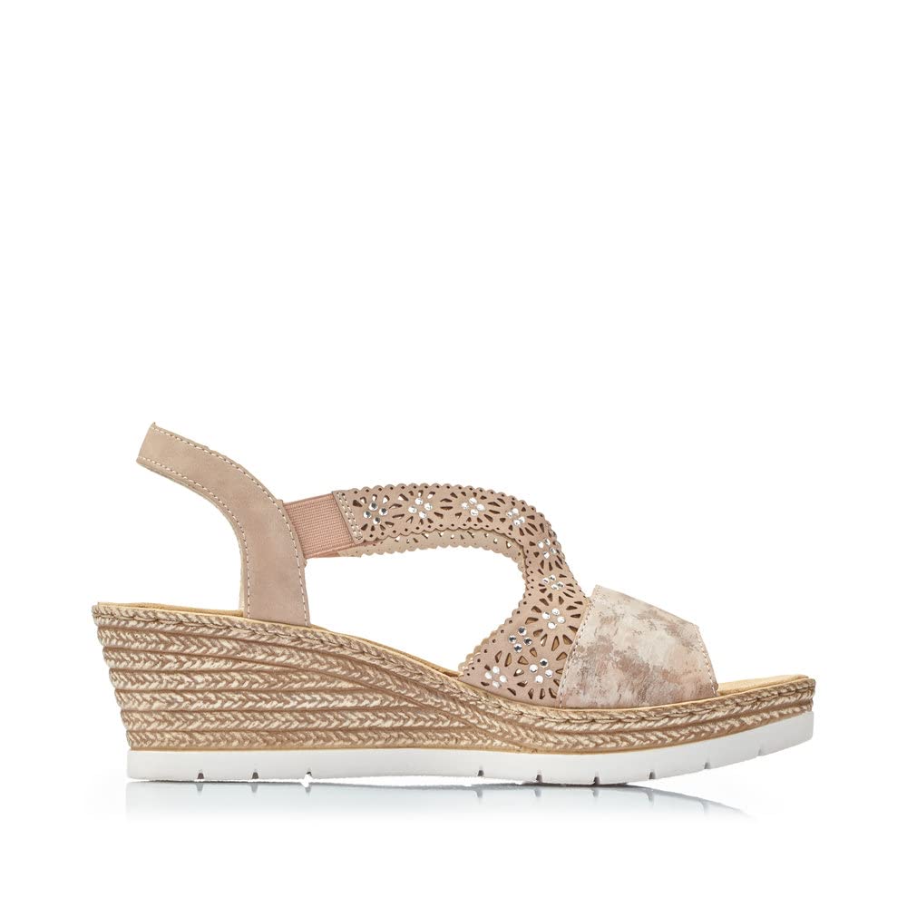 Rieker Femme Sandales 61916, Dame Sandales à Plateforme