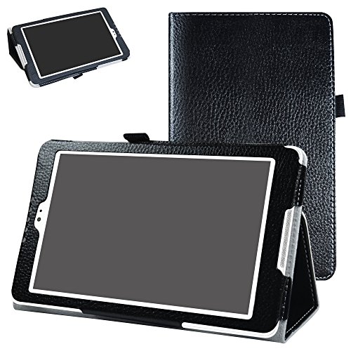 Mama Mouth BQ Aquaris M8 Funda, Slim PU Cuero con Soporte Funda Caso Case para 8.0' BQ Aquaris M8 Tablet PC,Negro