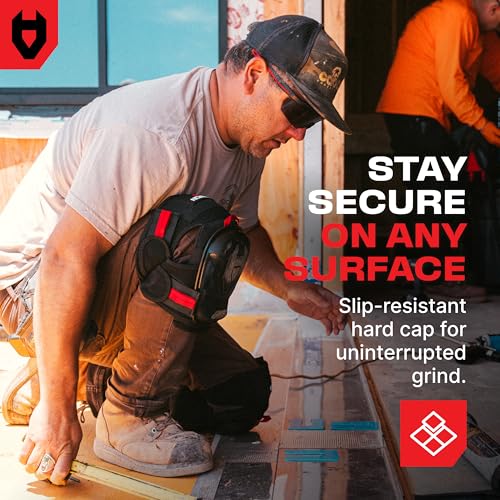 Image of NoCry Professional Work Knee Pads for Men Construction with Ankle Support and Heavy Duty Anti-Slip Cap - Foam Cushion and Extra Thick Gel Padding - Reinforced Thigh & Shin Straps