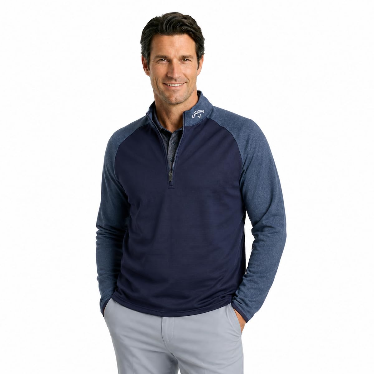 Callaway Golf 2026 Hombre 1/4 Zip Waffle Sport Midlayer Suéter