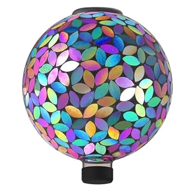 Extra Large 10 Inch Flower Petal Solar Gazing Ball