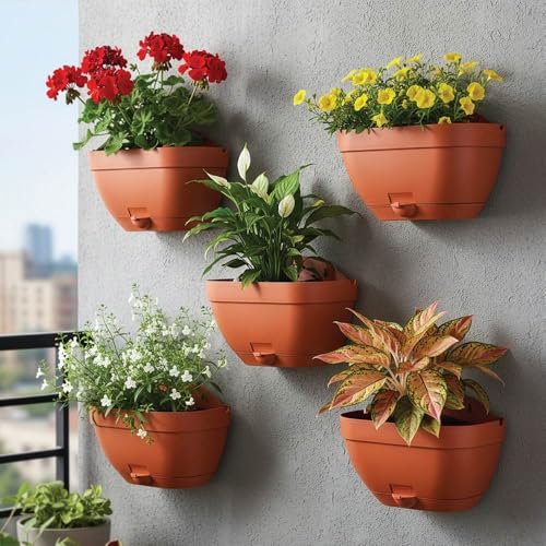 UGAOO Mounta Wall Planter Set of 5 – Hanging Wall Pots for Indoor...