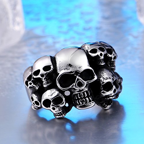 Image of Genuine Stainless Steel Ring Jewelry for Men Fashion Punk Biker Skull Rings