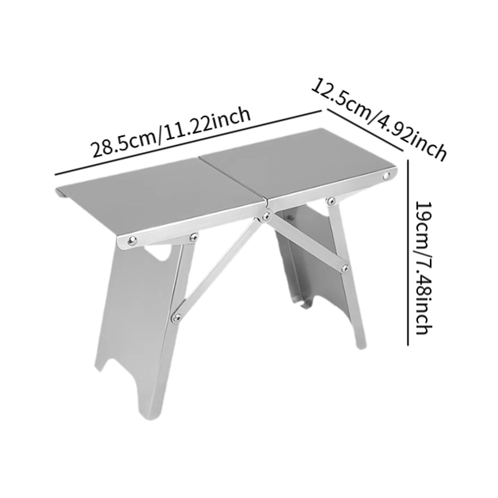 rockible Stainless Steel Folding Camping Table Outdoor Stool,Lightweight,Fishing Chair,Sturdy Camping Stool Compact for Beach BBQ Lawn
