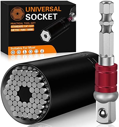 KIWOEN Universal Socket Tools Gifts for Men, Socket Set Grip (7-19mm) Multi-Function Power Drill Adapter,Christmas Gifts Cool Stuff Gadgets for Dad/Father,Boyfriend,Husband,DIY Handyman,Him,Women