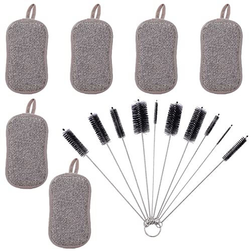 AUXHCYL 16 Pieza Estropajo,Esponja Limpieza Microfibra,Estropajo de Cocina,Cepillo...
