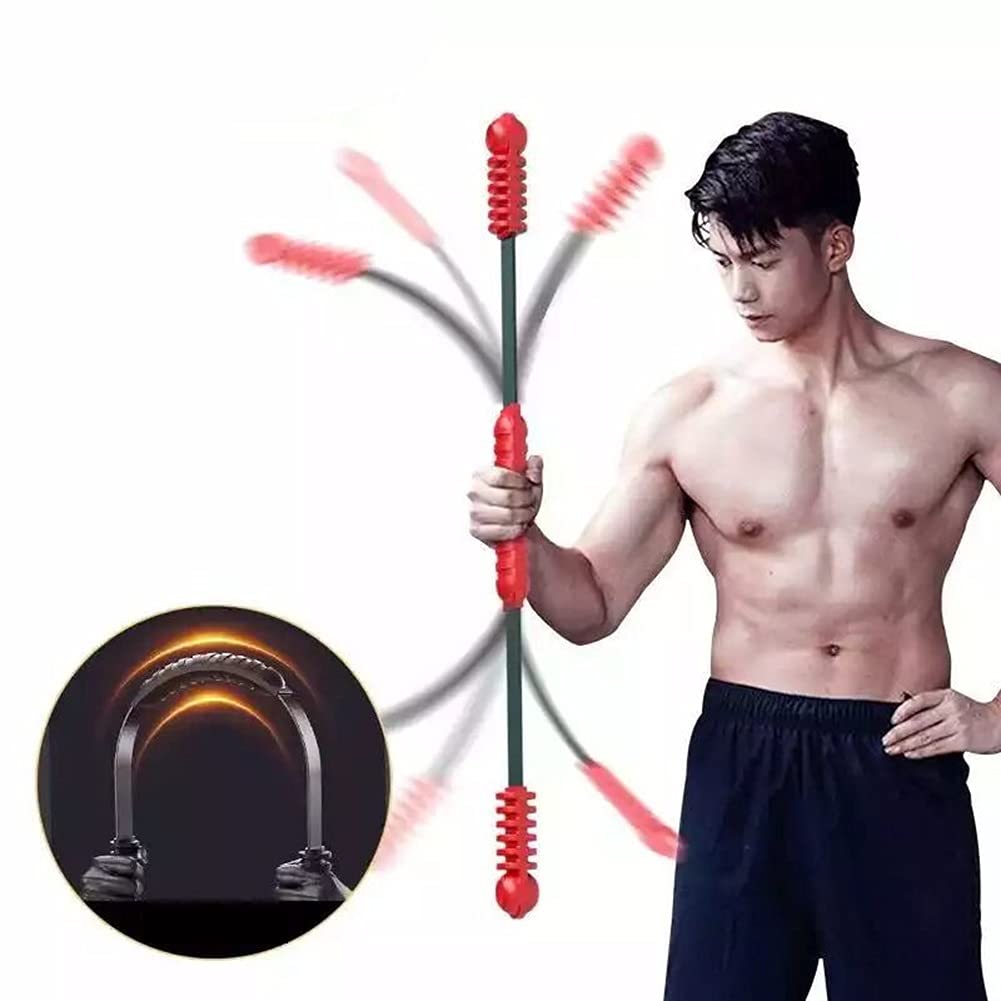 Fitness Schwingstab - Erwachsene Swingstick für Ganzkörpertraining, Heimfitnessgeräte Swingstick für Vibrationstraining & Tiefenmuskulatur, 90cm (Color : Red)