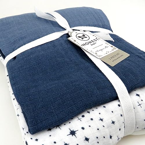 Image of HonestBaby Baby 100% Organic Cotton Swaddle Receiving Blankets (2 Pack)