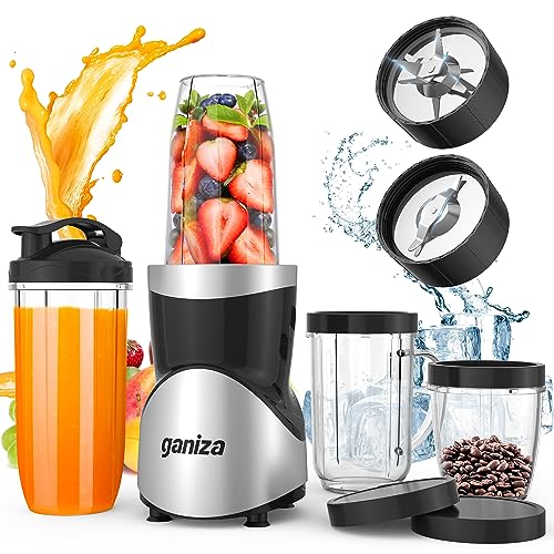 Comparison: Best Blender Juicer Combo 10 Ganiza Smoothie Blender, 900W Blenders for Shakes and Smoothies, 15-Piece Personal Blender and Grinder Combo for Kitchen, Smoothies Maker with 4 BPA-Free Portable Cup, Nutritious Recipe