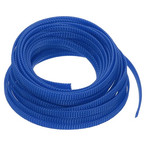 uxcell PET Expandable Sleeving 25ft 1/4" Blue Cable Management Sleeve Cord Organizer for Wrap Protect Cable