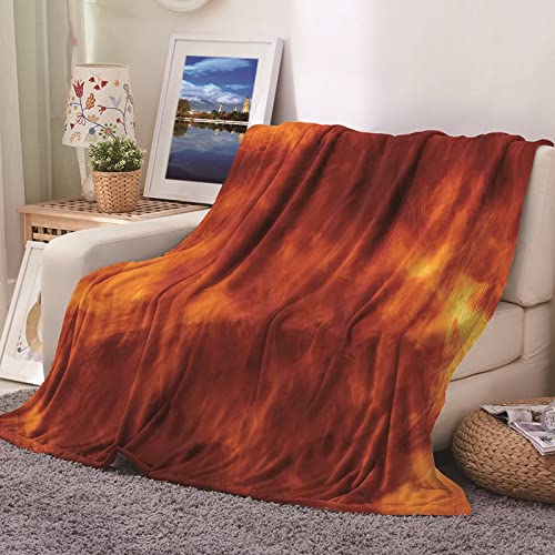 KnBoB Manta Peluche Sofa, Cobijas Invierno Naranja Naranja Sólido Manta Invierno para Cama 80X120
